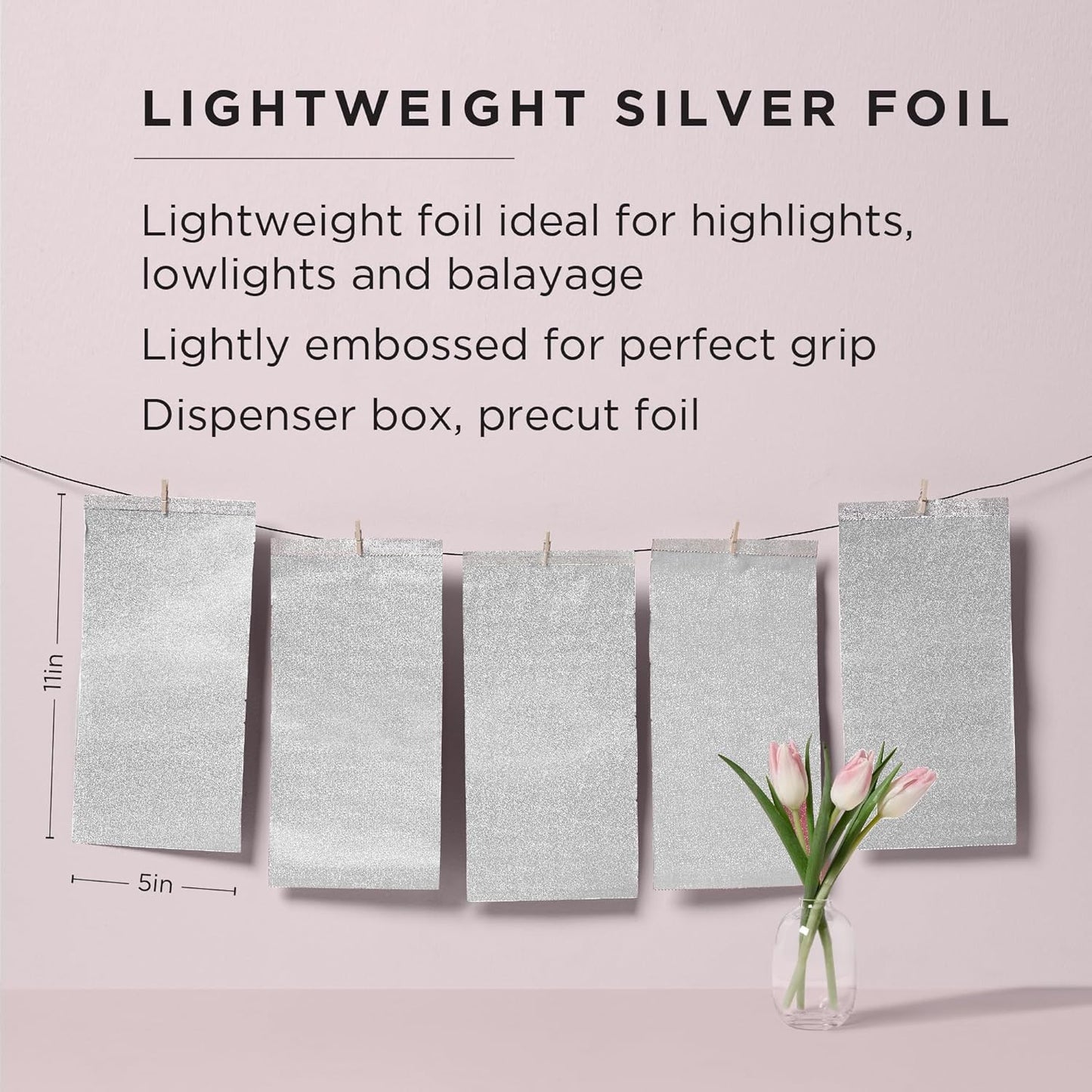 Fromm Pop Up Hair Foils, Silver Foils, Cosmetology Supplies, Hairstylist Essentials, Lightweight, Ideal for Highlighting and Coloring, Precut, 5" x 11", 500 Foil Sheets
