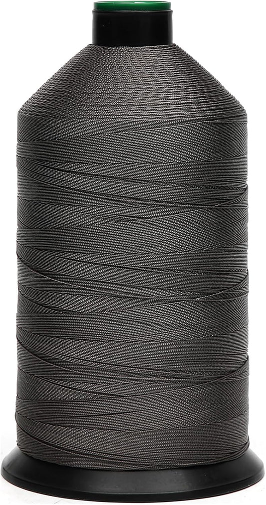 Extra Strong Bonded Nylon Thread #138 Tex135 – 16 OZ, 3000yds, Versatile Stitching Solution for Leather, Upholstery, Canvas Repair and More (Dark Gray)