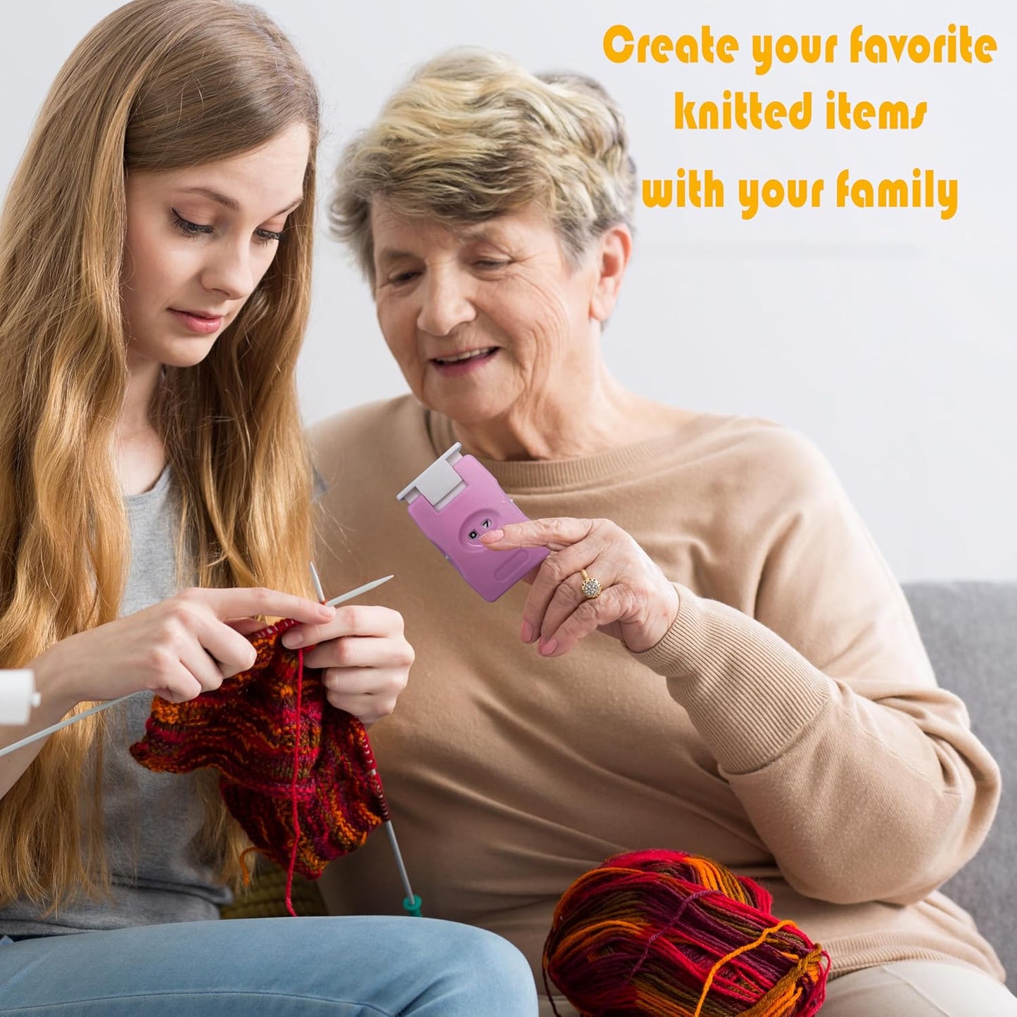 2 Pieces Knitting Counters, Knitting Needle Marking Tool, Plastic Knitting Stitch Counter, Crochet Yarn Row Counter Pink