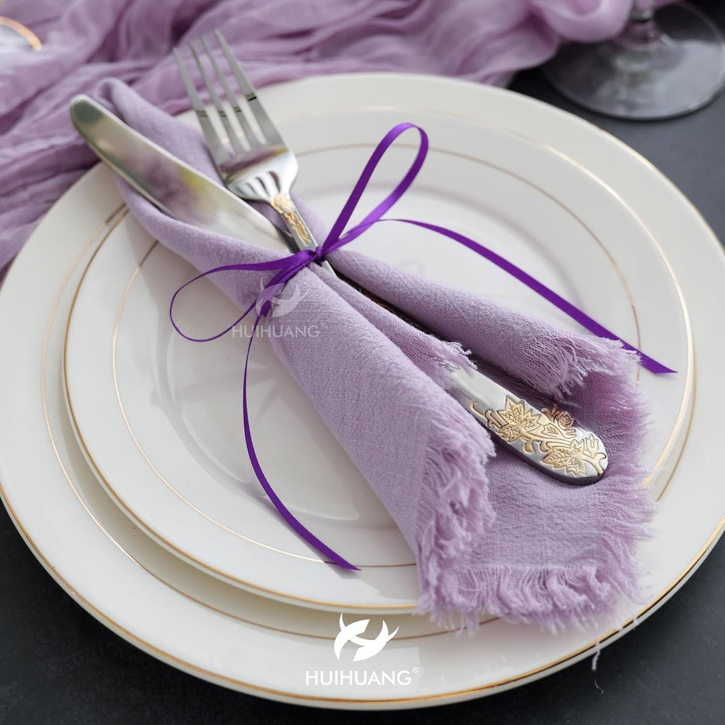 HUIHUANG Purple Ribbon 1/8 inches Solid Color Satin Ribbon100 Yards Double Faced Thin Ribbon Roll for Crafts Gift Wrapping DIY Bows Bouquet Decoration