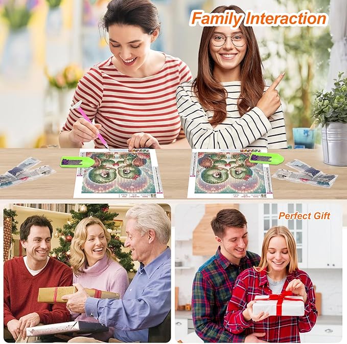 Anuver Full Drill Diamond Art Turtle Kits for Beginner, Love DIY Diamond Painting Kits for Home Wall Decor, 12x12 Inch, Diamond Painting Kits for Adults