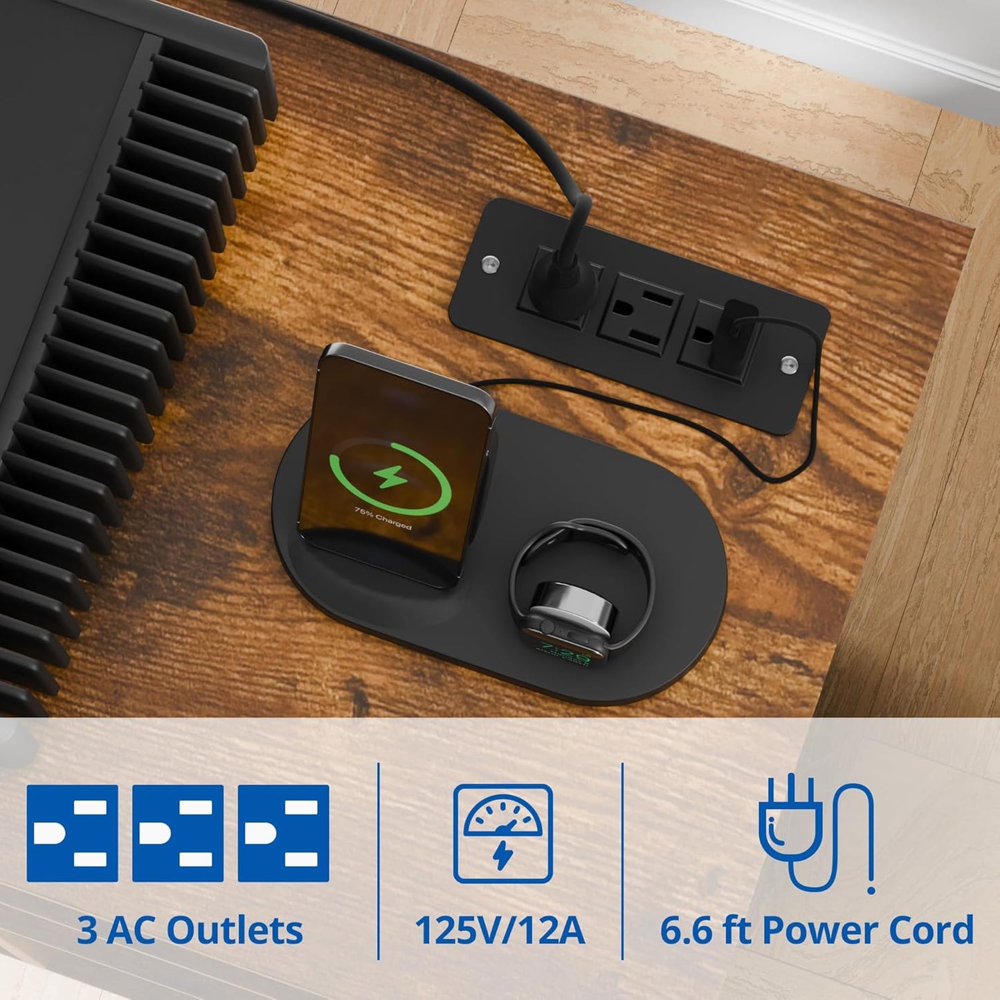 Cozy Castle Large Record Player Stand, Vinyl Storage Cabinet Mid Century Modern Turntable Stand Media Console Table Open Shelf Cube CD Album Holder Organizer for Living Room, Office, Rustic Brown