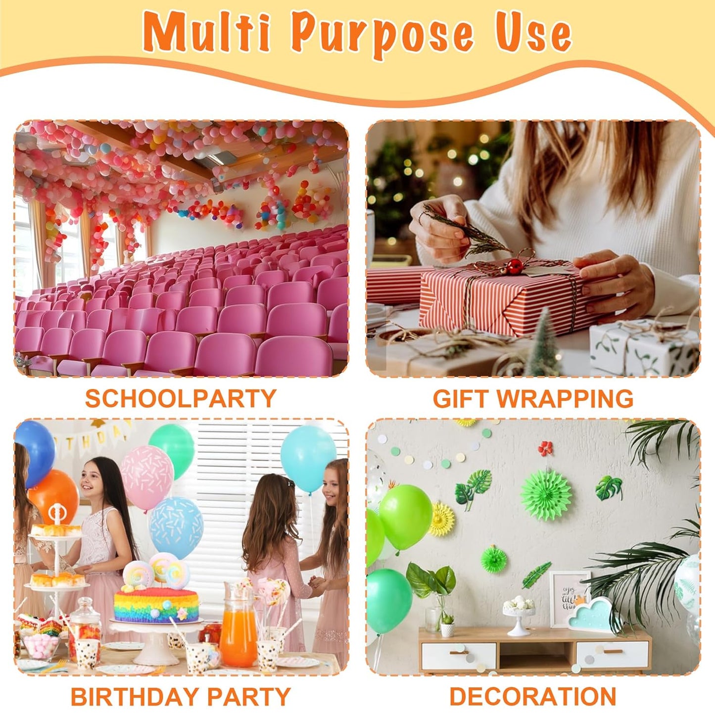 Hoewina 2000pcs Clear Glue Point Dots Glue Tape for Balloon Removable Adhesive Double Sided Dots Stickers for Craft Decoration Wedding