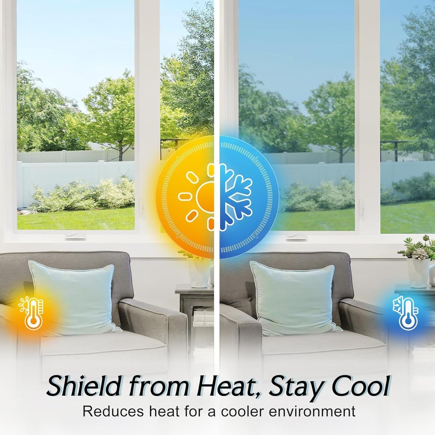 DOWELL One Way Window Privacy Film with 3 Tools Window Tint for Home Sun Blocking Heat Control Anti UV Reflective Mirror Covering See Out Not in for House and Office Silver 17.5" X 78.7"