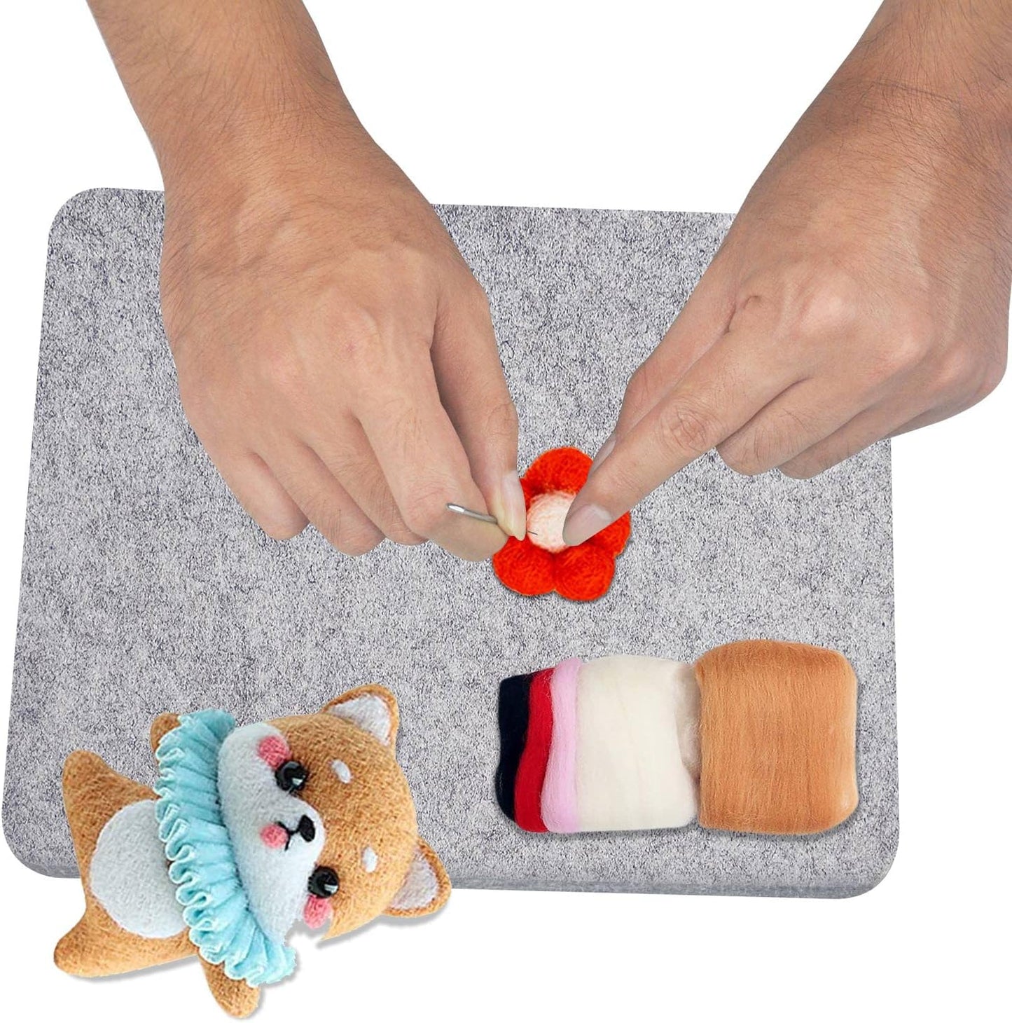 YCWEI YCWEI Needle Felting Pad,100% Natural Wool Needled Felting Mat, 5 x 6 x 1 inch Eco-Friendly Felting Block, Thick and Firm Needle Felting Base