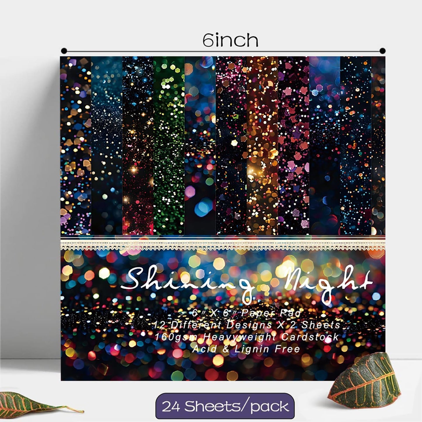 YASMEN 6"x6" Scrapbook Paper Pad - 24 Sheets of Patterned Cardstock for Card Making, Scrapbooking, Junk Journal, DIY Gift Cards - Single-Sided Decopodge Decorative Craft Paper