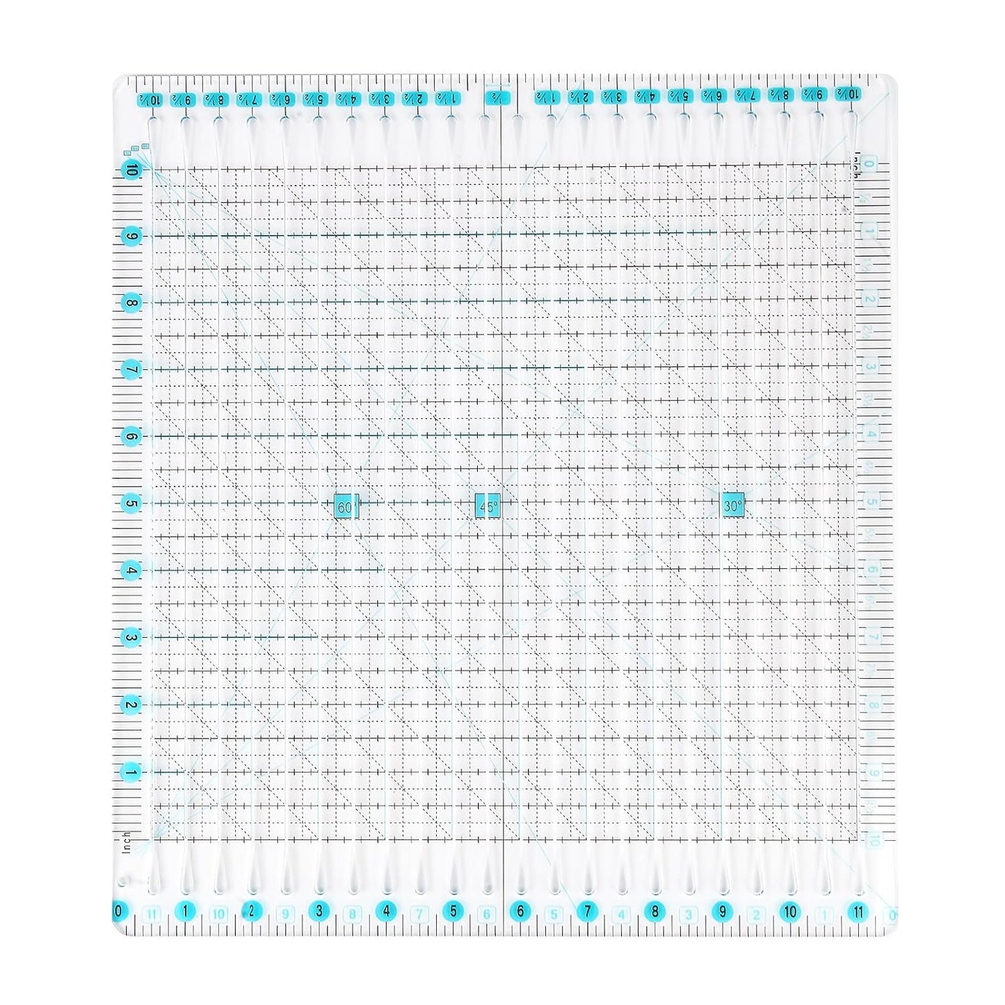 Acrylic Quilting Ruler 11.5" x 10.5" for Precise Fabric Cutting Quilt Rulers Quilting Sewing Tools Slotted Rulers,Stripology Ruler for Quilting
