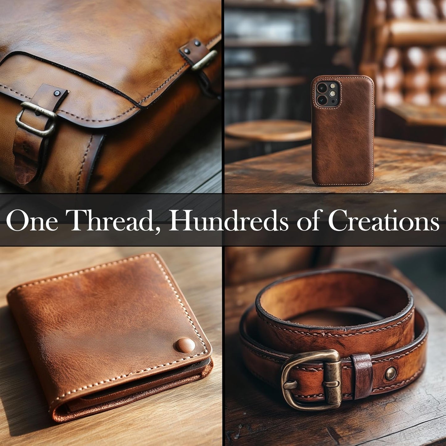 Waxed Thread 3X Wax Thread, 65 Yardx0.8mm Wax String, 150D Waxed Leather String in Black, Brown and White Perfect Dream Catcher Supplies