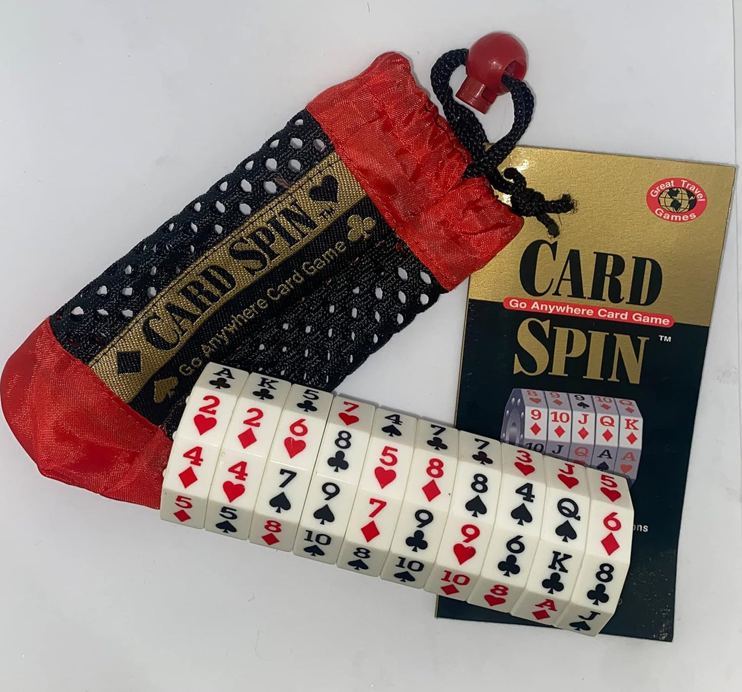 Geospace The Original Handheld Magnetic Spin Game, Take-Along Travel Edition with Storage Pouch (Card Spin)