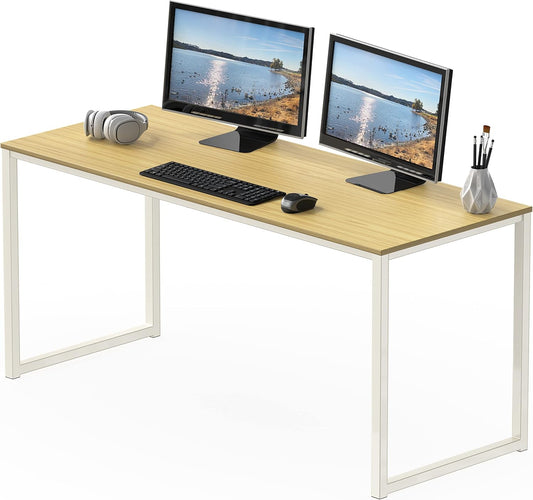 SHW Mission 55-Inch Home Office Computer Desk, Oak