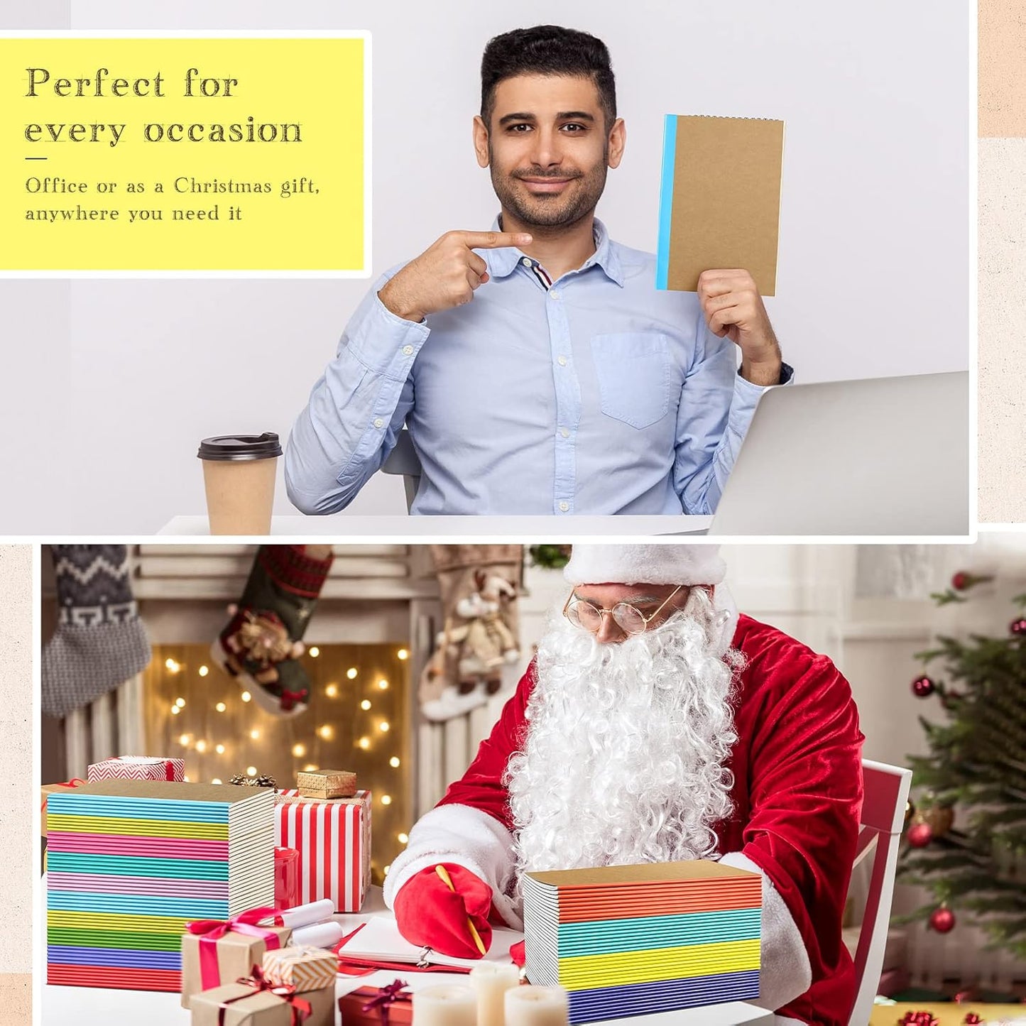 Handepo 100 Pack Composition Notebooks A5/A6 Ruled Lined Composition Kraft Notebooks Bulk Soft Cover Journals Travel Diary Memo for Students Classroom Office Supplies(A5,Colourful)