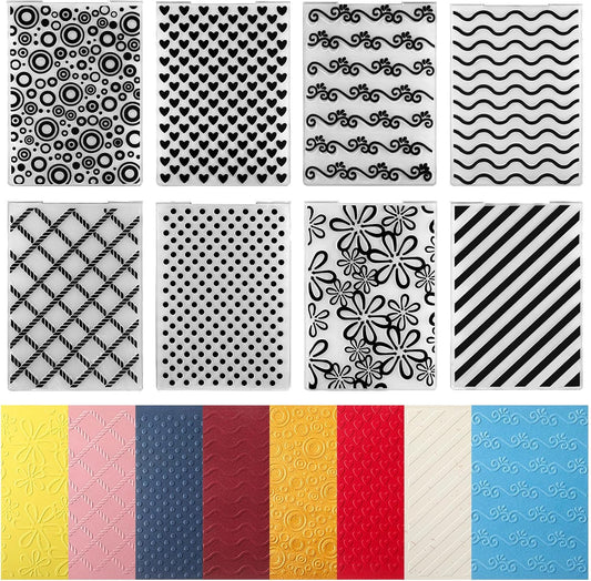 Geiserailie 8 Pcs Embossing Folders Embossing Machine Template Paper Card Folders for Christmas Card Making DIY Flower Scrapbook Photo Album Craft Decoration 5.9 x 4.1 Inch (Classic Style)