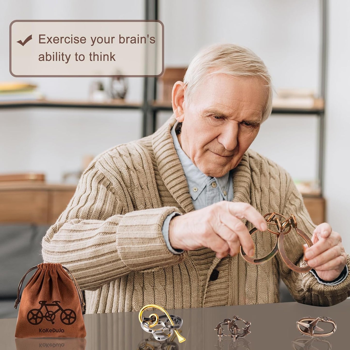 9pcs Metal Puzzle for Adult Disentanglement Puzzles Lock Puzzle Games Set Gift for Adults Teenagers