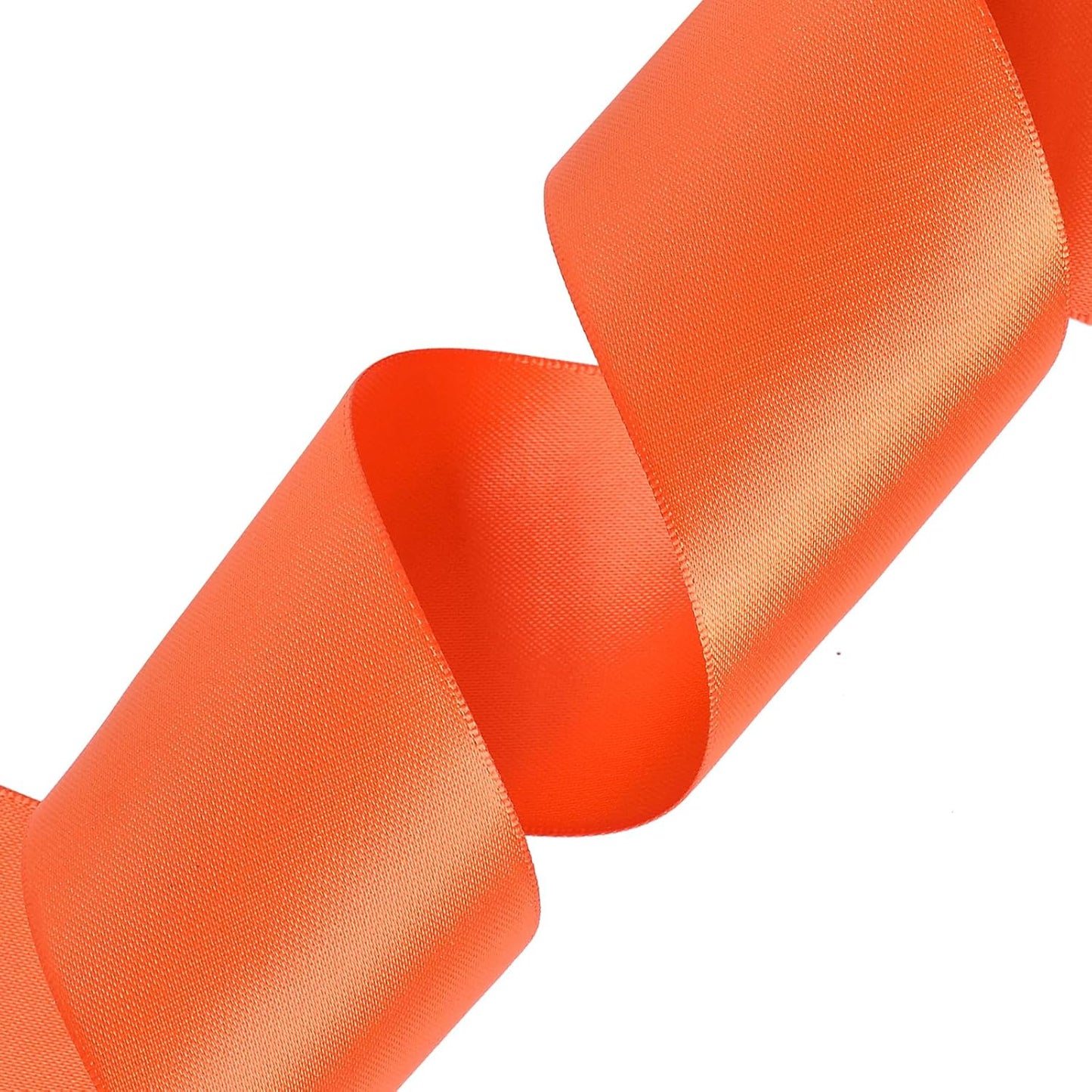 YAMA Orange Double Faced Satin Ribbon, 2 Inch 25 Yards, Great for Crafts Bows Flower Bouquet Wedding Home Decor Gift Wrapping