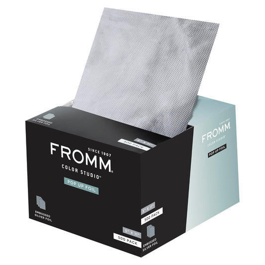Fromm Pop Up Hair Foils, Silver Foils, Cosmetology Supplies, Hairstylist Essentials, Lightweight, Ideal for Highlighting and Coloring, Precut, 5" x 11", 500 Foil Sheets