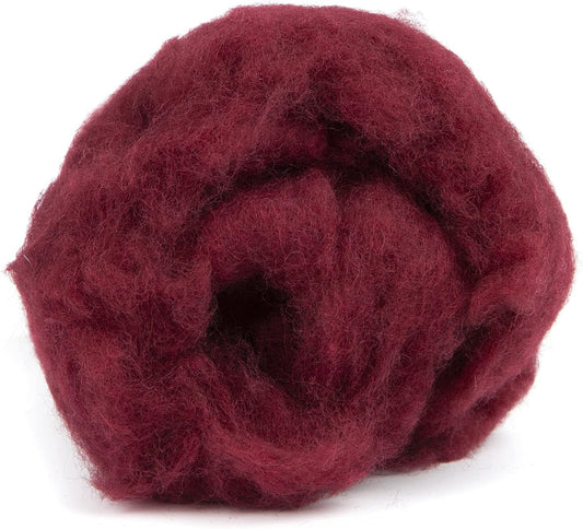 Desert Breeze Distributing Maori Wool Carded Batting, 100% Natural New Zealand Wool Made by DHG in Italy for Needle Felting, 3.5 OZ, 27 Micron, Color Plum