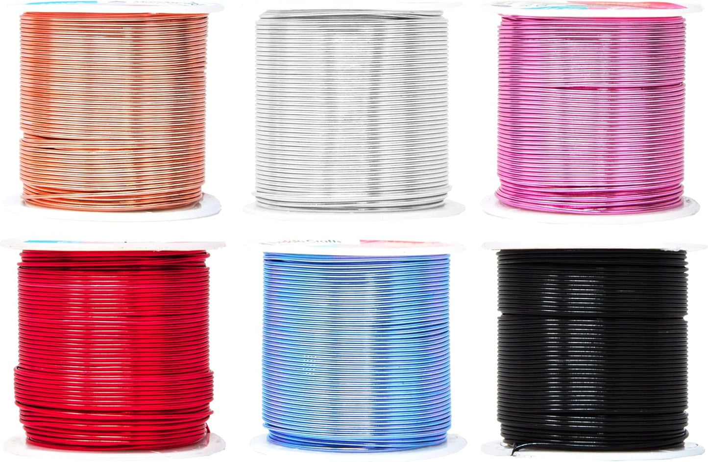 Mandala Crafts 18 Gauge Anodized Aluminum Craft Wire for Jewelry Making - 450 FT Colored Flexible Silver Copper Black Pink Ice Blue Red Wire - Bendable for Bonsai Armature Crafting Sculpting