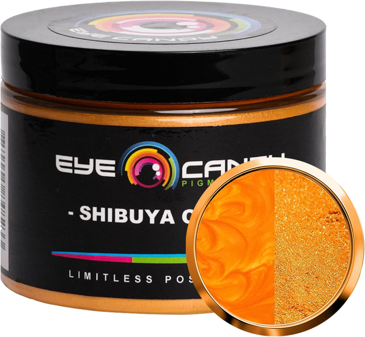 Eye Candy Pigments Premium Orange Mica Powder - Shibuya Orange (50gr) - for Epoxy, Resin, Soap, Paint, Woodworking, Acrylic Pouring, Bath Bombs, Fishing Lures - DIY Arts and Crafts Additive