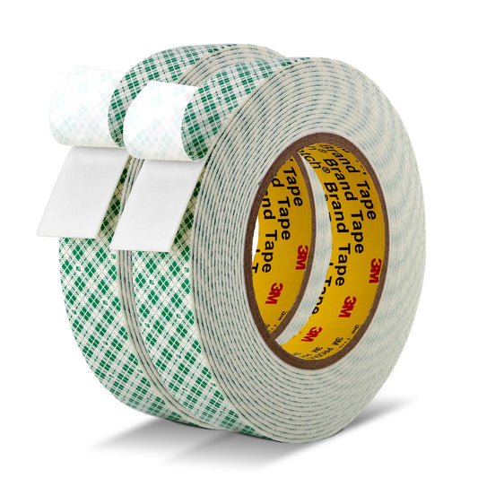 Double Sided Tape Foam Tape 1" x 18Ft Made of 3M High Shear Adhesive Mounting Tape with High Temperature Resistance for Interior Exterior Mounting Applications and Home Office Deco (Pack of 2)