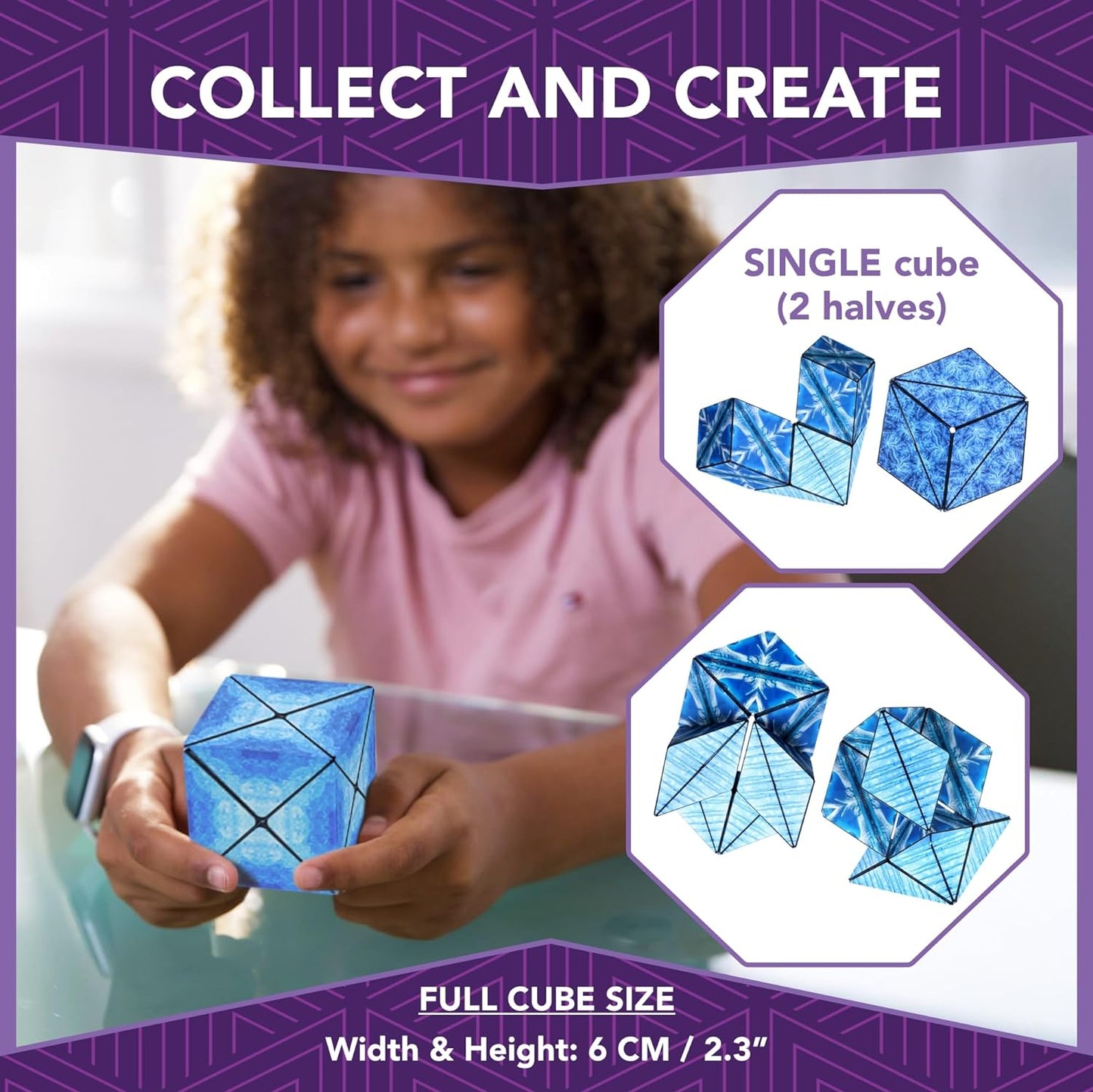 Duomoto Magnetic Transforming Cube - Shape Shifting Double Creativity Puzzle w/ 96 Rare Earth Magnets - Transforms Into Over 100 Shapes - by Fun in Motion Toys - Creators of Shashibo & Cubendi