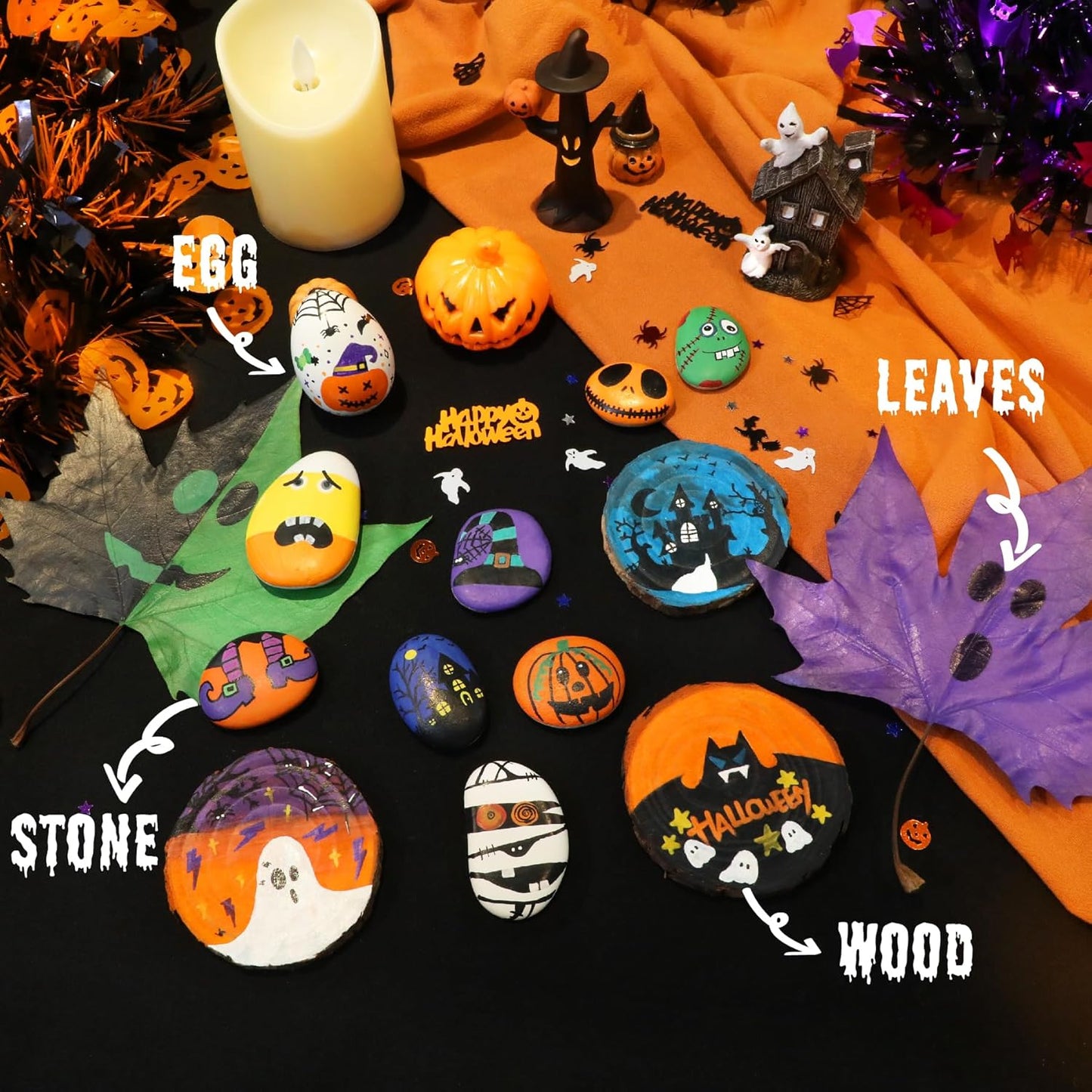 72 Colors Acrylic Paint Markers, Dual Tip with Fine Tip and Brush Tip Pens for Stone, Wood, Calligraphy, Canvas, Ceramic, Metal, Glass, Rock Painting, DIY Crafts Art Supplies Kit