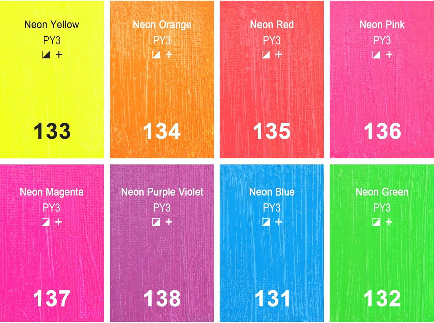 AUREUO Neon Acrylic Paint Set - 8 Fluorescent Colors 0.71 Fl Oz / 21ml Art Paint Tubes for Halloween Crafts Decor Rich Pigments Non-toxic Painting Supplies for Artists Hobby Painters Adults