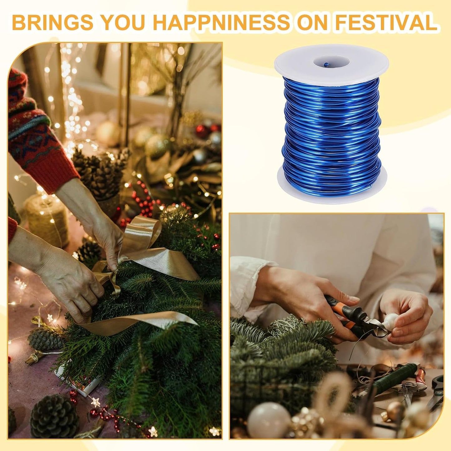 uxcell 12 Gauge / 2mm Anodized Aluminum Wire for Jewelry Craft Making, 102 Feet Bendable Flexible Wire for DIY Home Decor Gardening Sculpture, Dark Blue