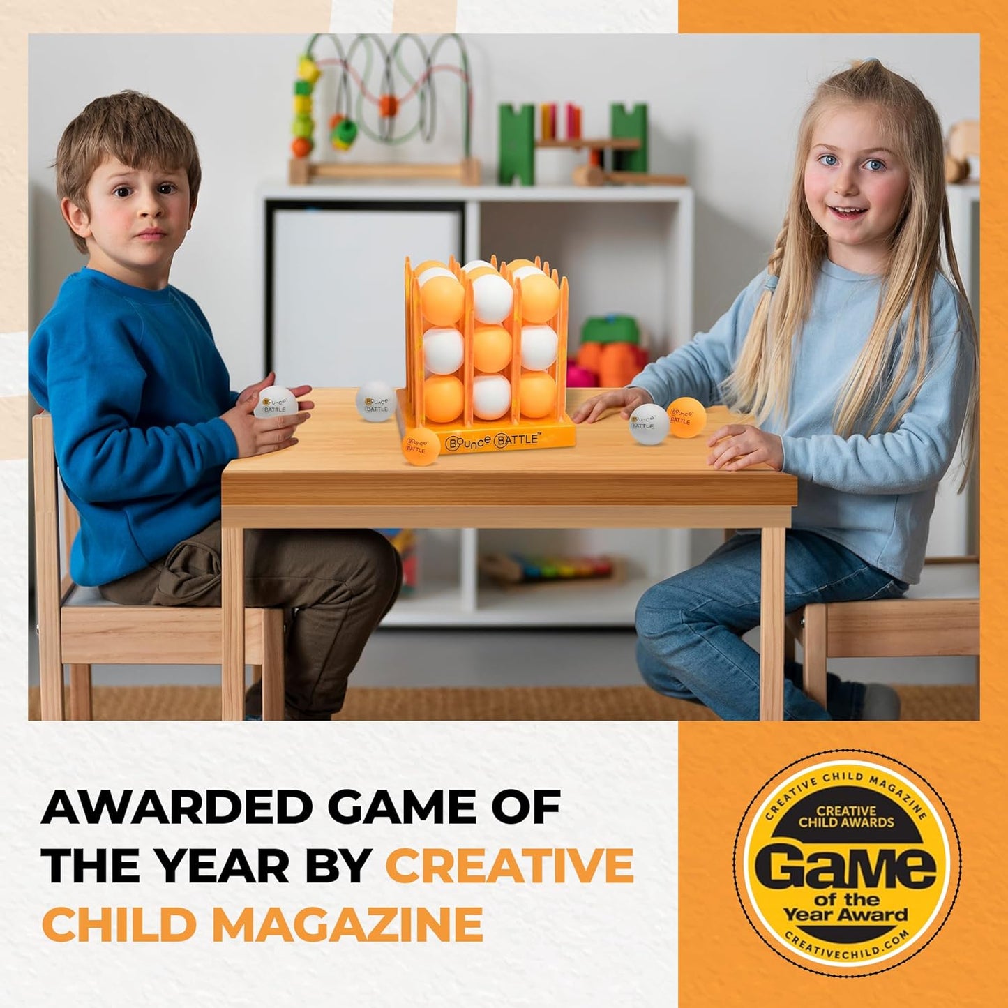 Bounce Battle™ Game Set – Marbled Edition – Fast-Paced Family & Party Game for Kids, Teens & Adults – Strategy & Skill with 27 Balls & Marbled Cube – Creative Child Game of The Year Winner