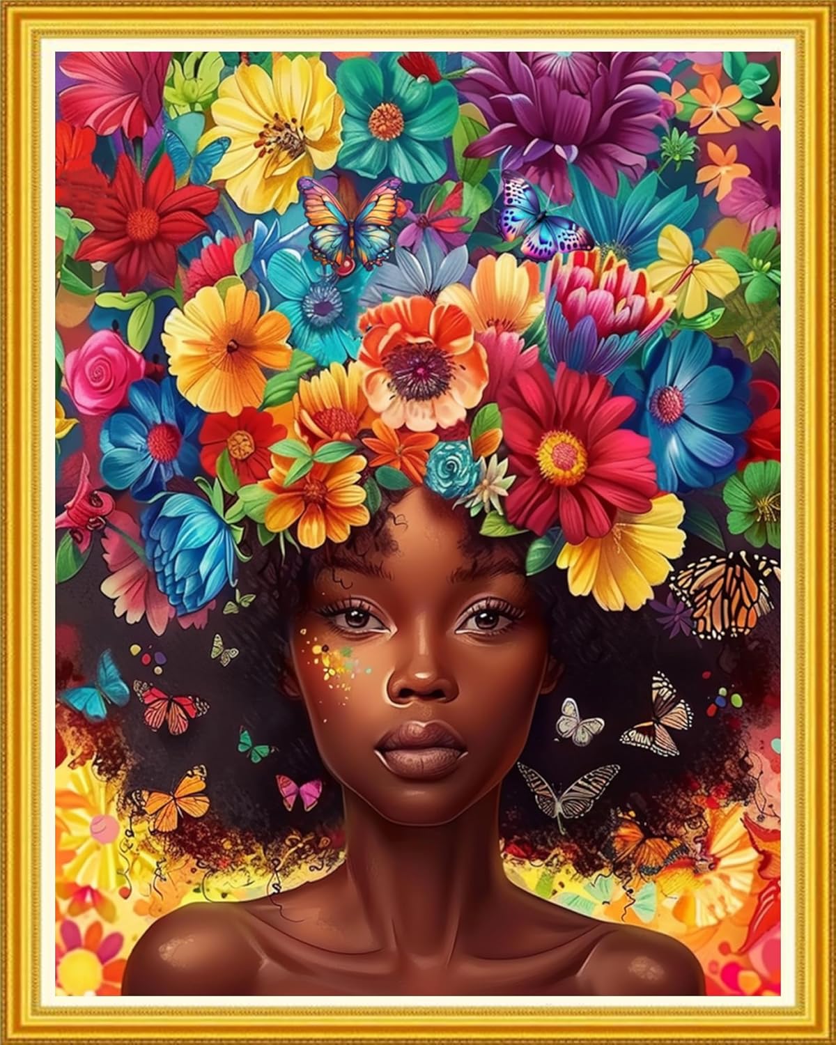 Magxvouy Cross Stitch Kits Stamped Full Range of Embroidery Kits,Cross Stitch Patterns Needlework Kits for Beginners 11CT Printed Kits&Flower Girl 16x20 inch