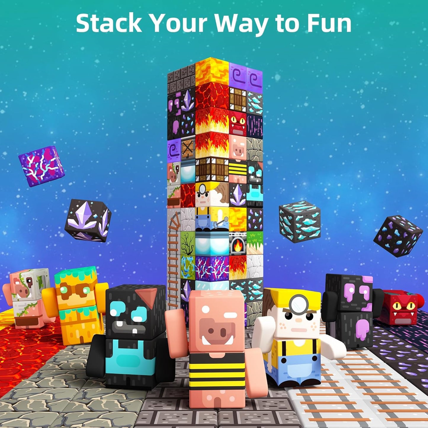 idoot 150PCS Magnetic Blocks Building Toys for Kids Ages 3+, STEM Sensory Toys Grotto Building Set, for Toddler Boys & Girls (0.8inch)