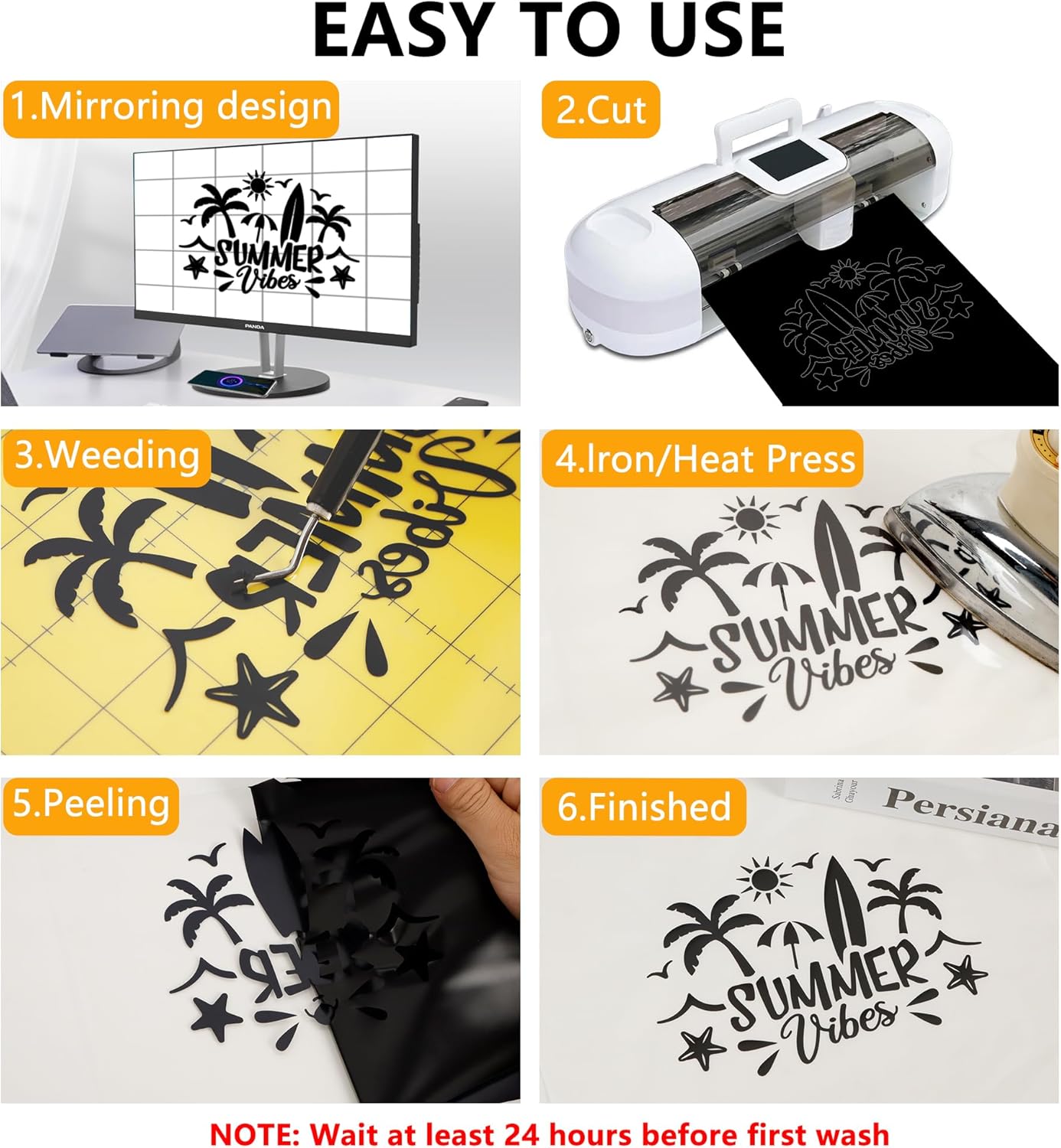 FUNKAKA Heat Transfer HTV Vinyl Bundle, 12 Rolls 12" x 3ft Iron On Vinyl for T-Shirt 12 Assorted Colors Glossy Adhesive HTV Vinyl for All Cutter Machines Easy to Cut