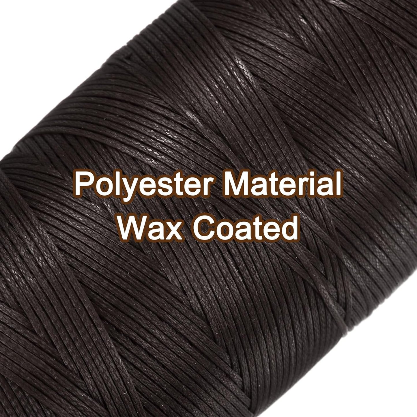 uxcell 150D 0.8mm Flat Waxed Thread 284 Yards Polyester Leather Sewing Waxed String Hand Stitching Waxed Cord for Leather Stitching Sewing Bookbinding DIY Craft Dark Brown