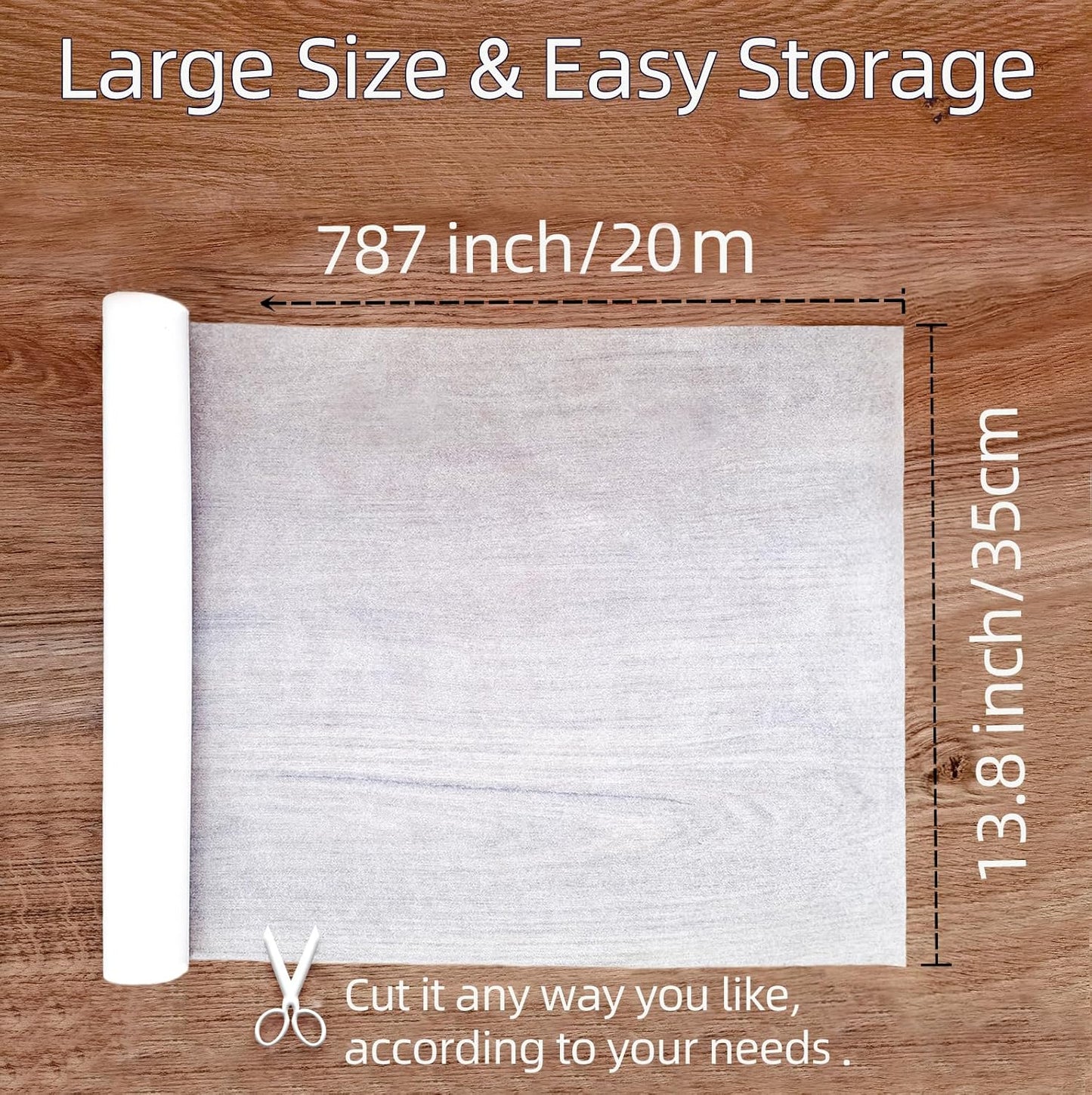 MLNSUNNY 13.8"x787" Artist Teabag Roll Paper - Wet Strength Tissue for DIY Decor, Tracing, Collage, Bookbinding & Repair, Cyanotype, Lanterns Craft
