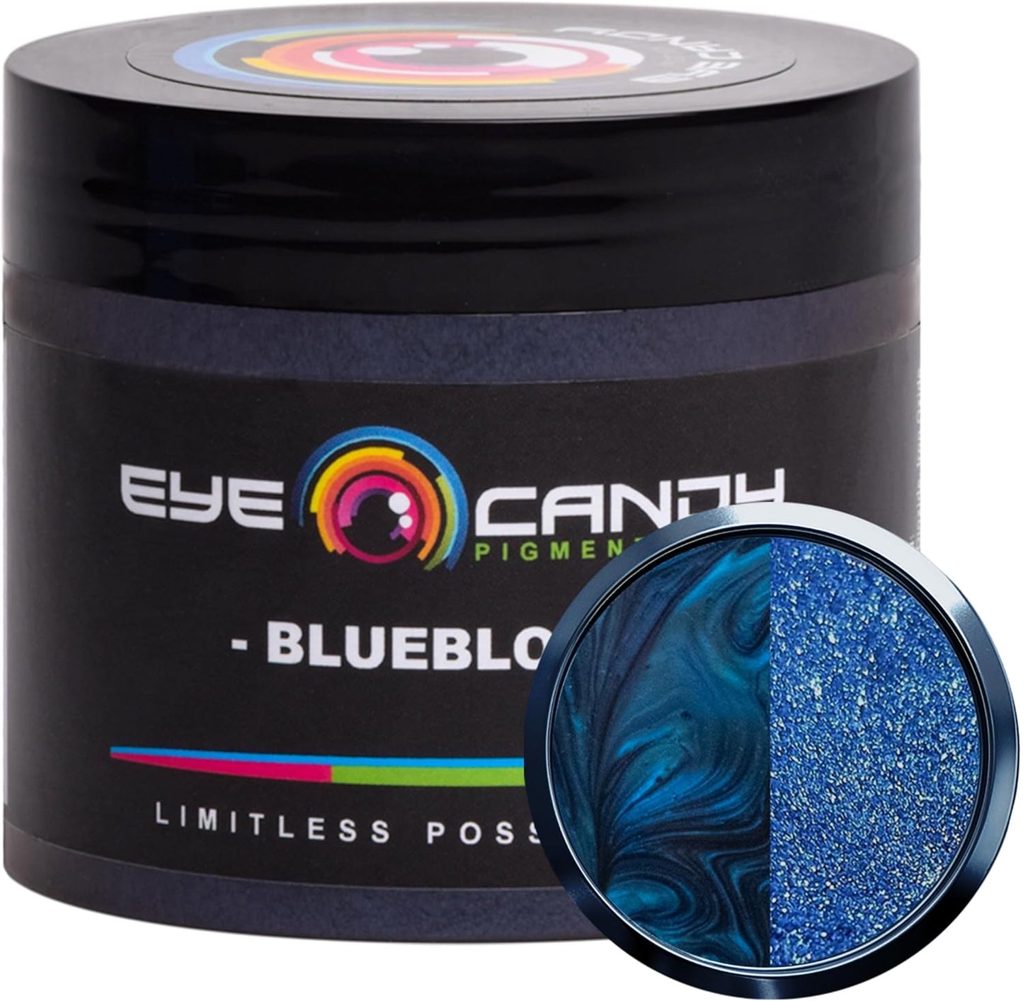 Eye Candy Pigments Premium Blue Mica Powder - Blueblood (50gr) - for Epoxy, Resin, Soap, Paint, Woodworking, Acrylic Pouring, Bath Bombs, Fishing Lures - DIY Arts and Crafts Additive