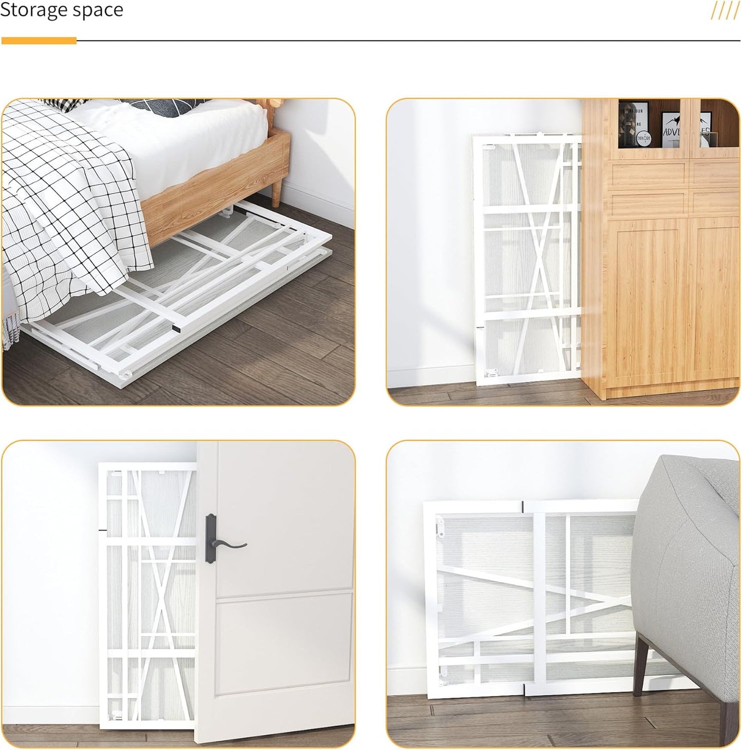 Folding Desk 40 inch Writing Gaming Computer Camping Table, No Assembly Required Home Office Desk, White