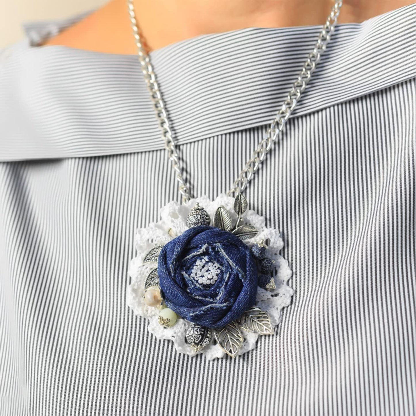 Jishi 16ft Aluminium Curb Chain Roll, Thick Twisted Chain Links, Silver Plated Metal Craft Chain Curb Link Chain Spool for Jewelry Making Necklace Bracelet DIY Crafts, Jewelry Making Findings Supplies