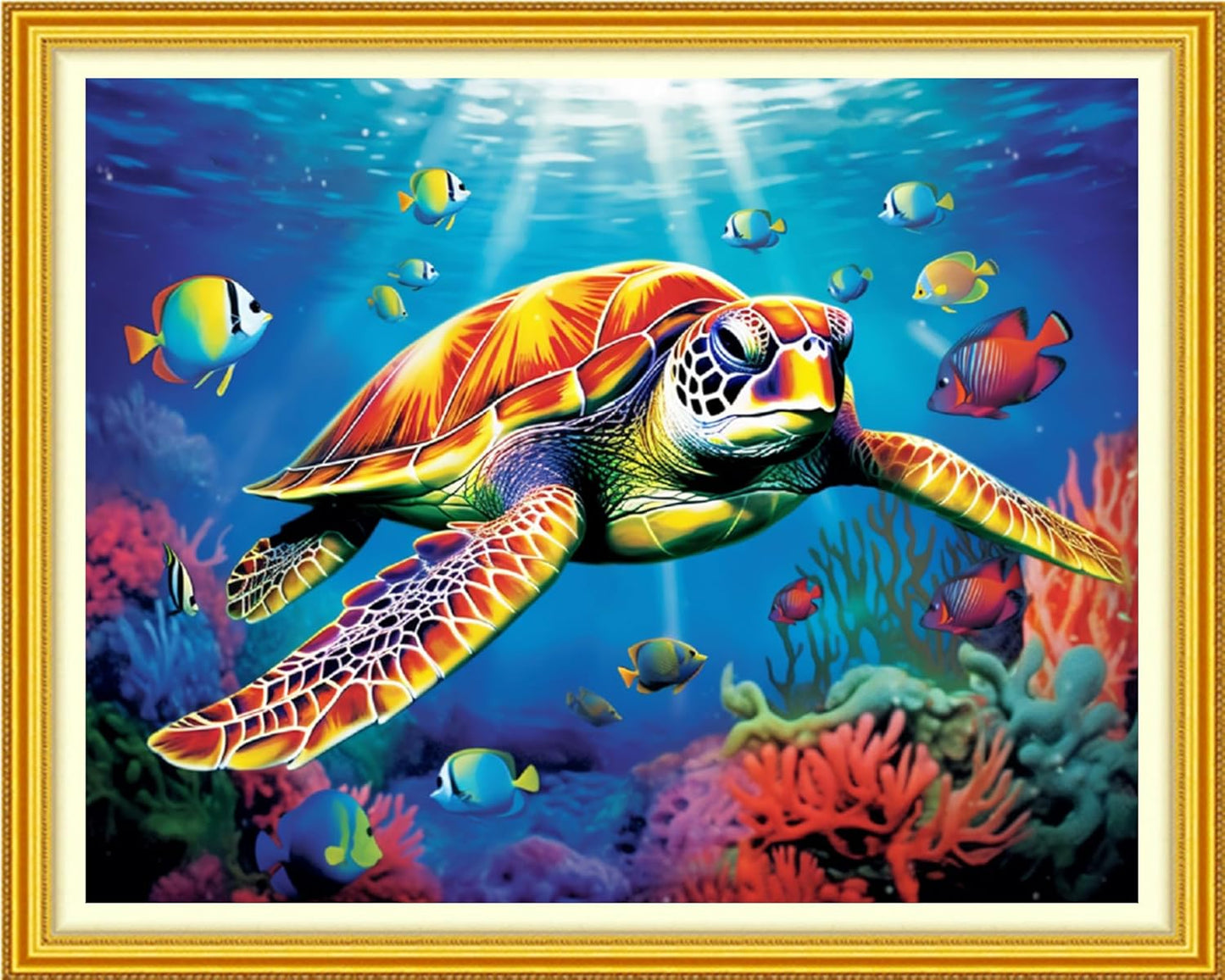Artvxeay Stamped Cross Stitch Kits Beginners Full Range of Embroidery Starter Kits for Adults Printed Cross Stitching DIY Needlepoint Kit 11CT - (Sea Turtle 16x20 inch)
