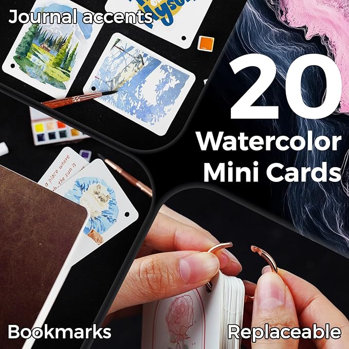 Funto Travel Watercolor Set, Fashion 12-Color Outdoor Paint Kit, with Crossbody Bag, Art Craft, Paint Supplies, Stocking Stuffers for Teen Girls, Portable Gift for Art