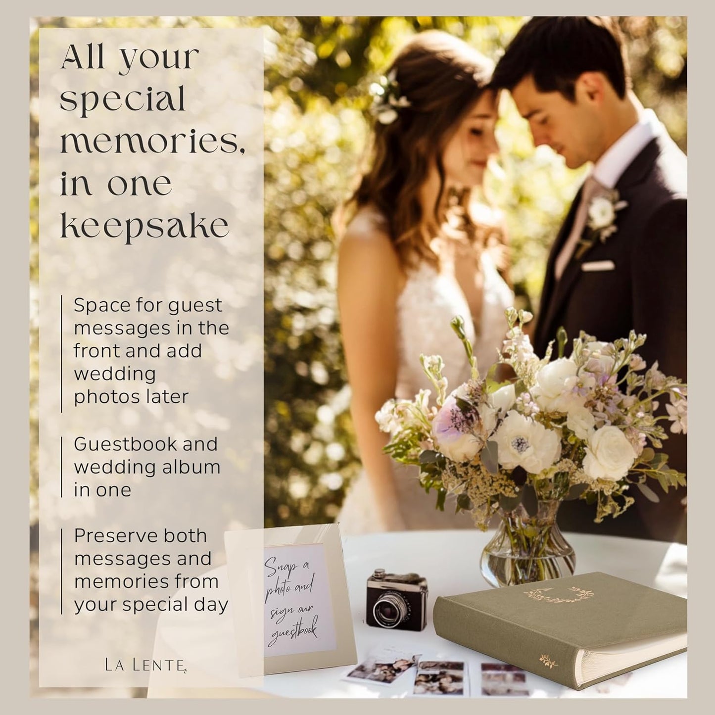 Premium Scrapbook Album – Photo Album with Writing Space – 100 Pages for Multiple Sizes 4x6, 5x7, 6x8, 8x10 – Holds 500 Photos – Wedding, Baby, Travel & Family Memories