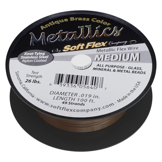 Soft Flex 49 Strand Beading Wire - Medium 0.19 Diameter - 100 Feet Nylon Design Wire