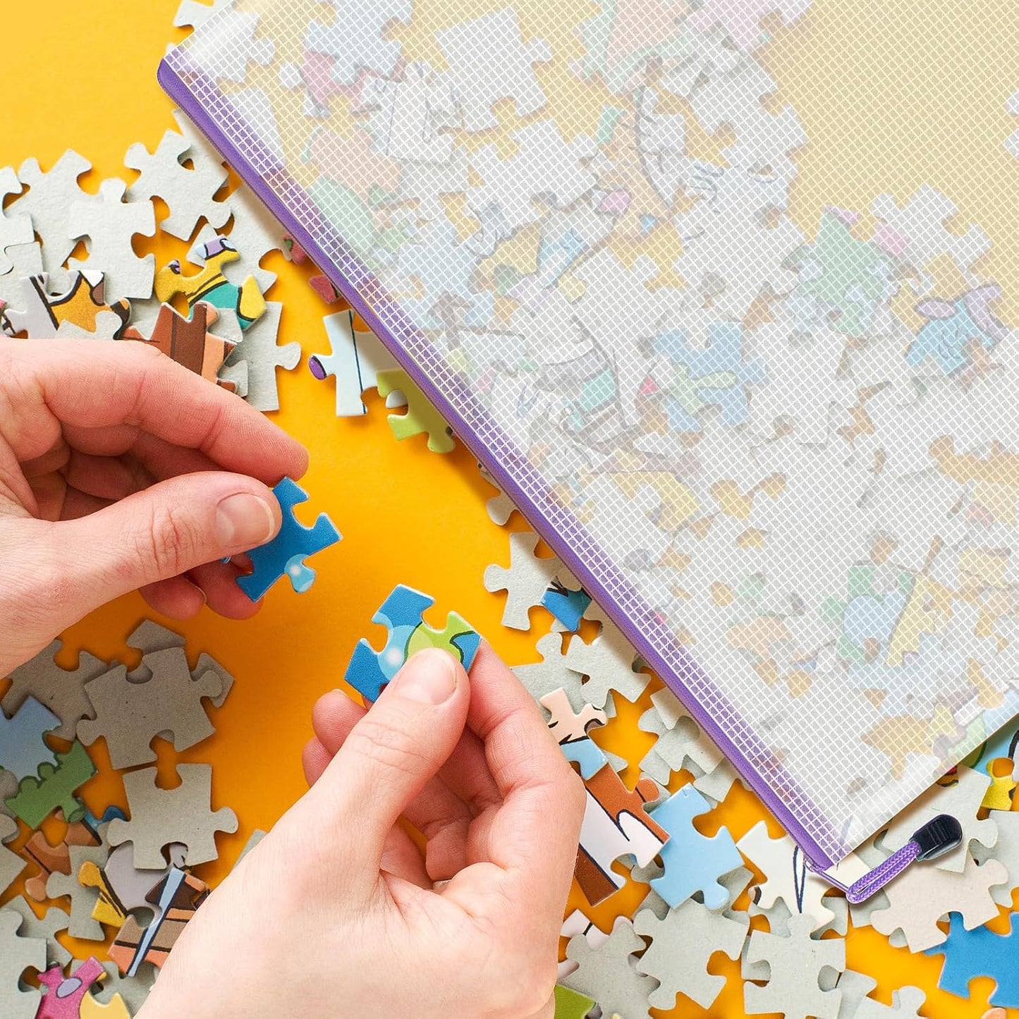 9pcs Mesh Zipper Pouch Bags, A3 Sizes, 9 Colors, Board Game Storage, Travel, School, Office Organize