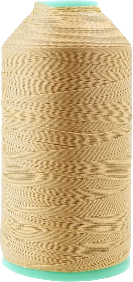 Mandala Crafts Tex 45 Bonded Nylon Thread for Sewing - 2843 YDs T45 Heavy Duty Tan Nylon Thread Upholstery Thread for Leather Jeans Weaving, T45 #46 210D/2