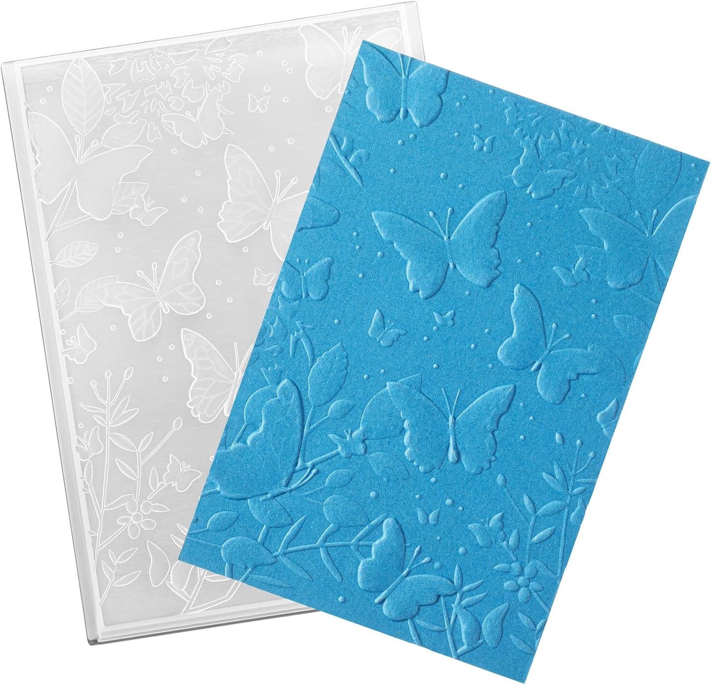 Geiserailie 1 Pcs Embossing Folders Embossing Machine Template Paper Card Folders for Christmas Card Making DIY Flower Scrapbook Photo Album Craft Decoration 5.9 x 4.1 Inch (Butterfly Style)