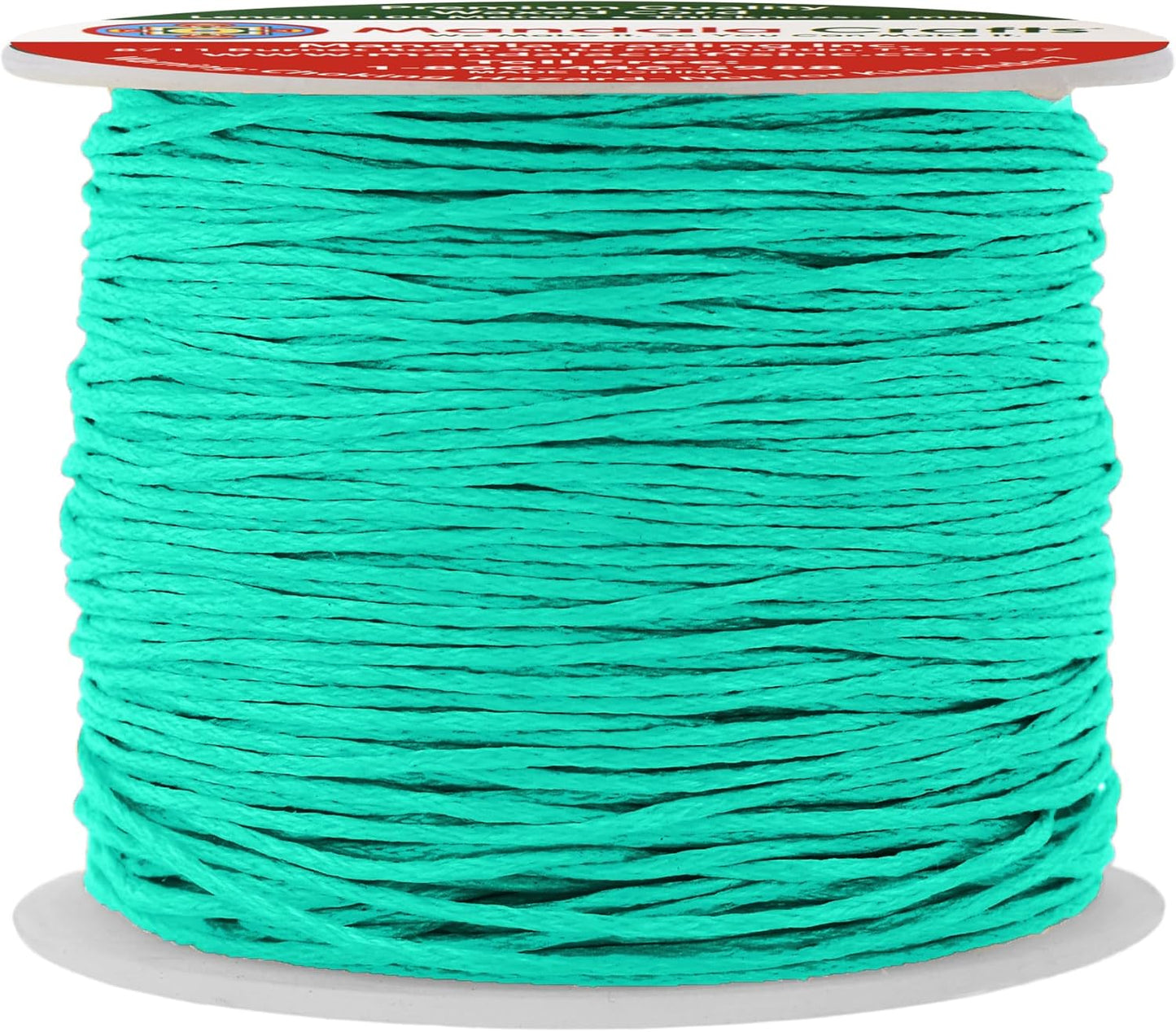 Mandala Crafts Seafoam Green Cotton Waxed Cord for Jewelry Making - 109 Yards, 1mm Beading String Thread for Necklaces and Bracelets