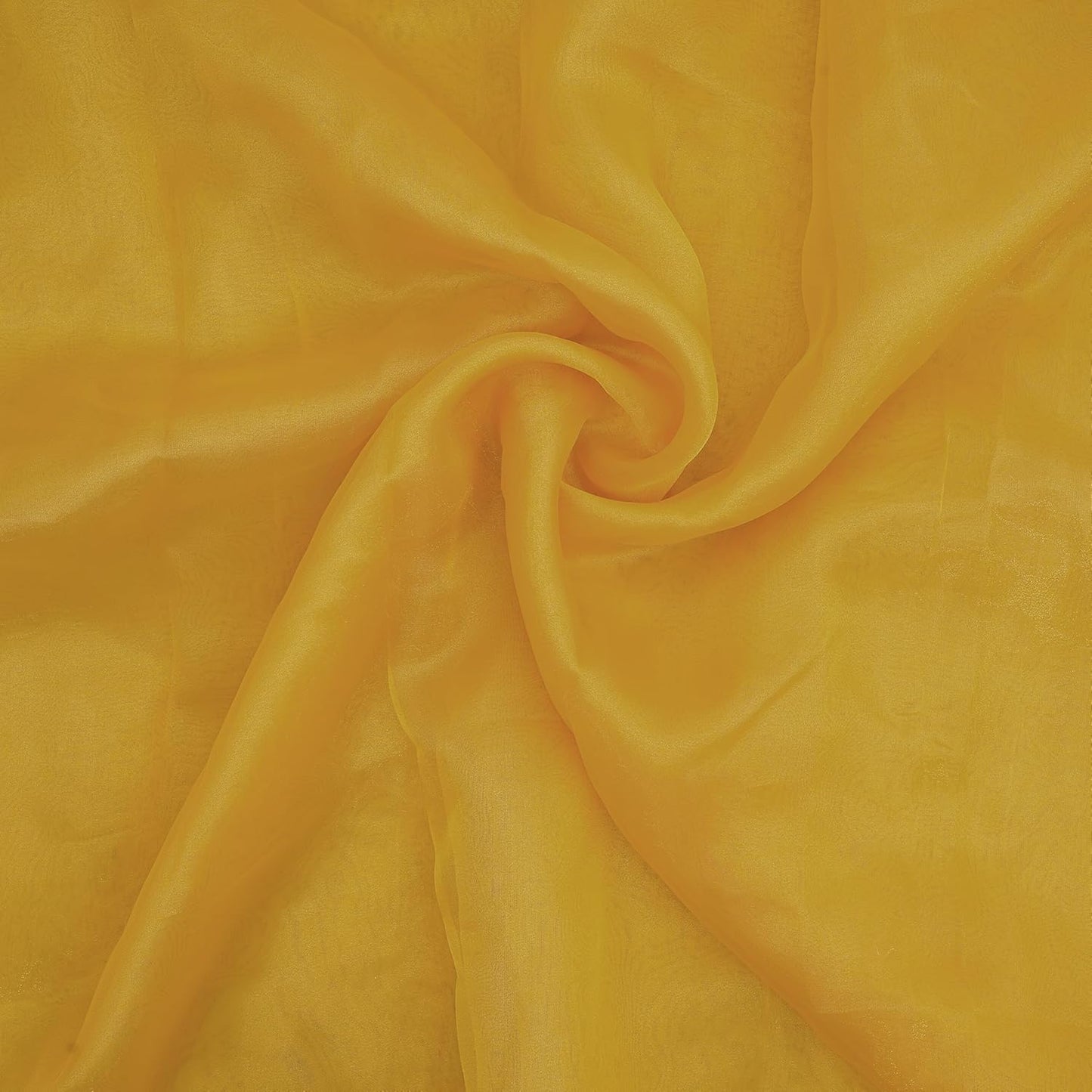 Organza Fabric 5 Yard Bridal Solid Sheer Organza Fabric Bolt for Wedding Dress, Fashion, Crafts, Decorations Silky Shiny Organza 44" - (5 Yard, Golden)