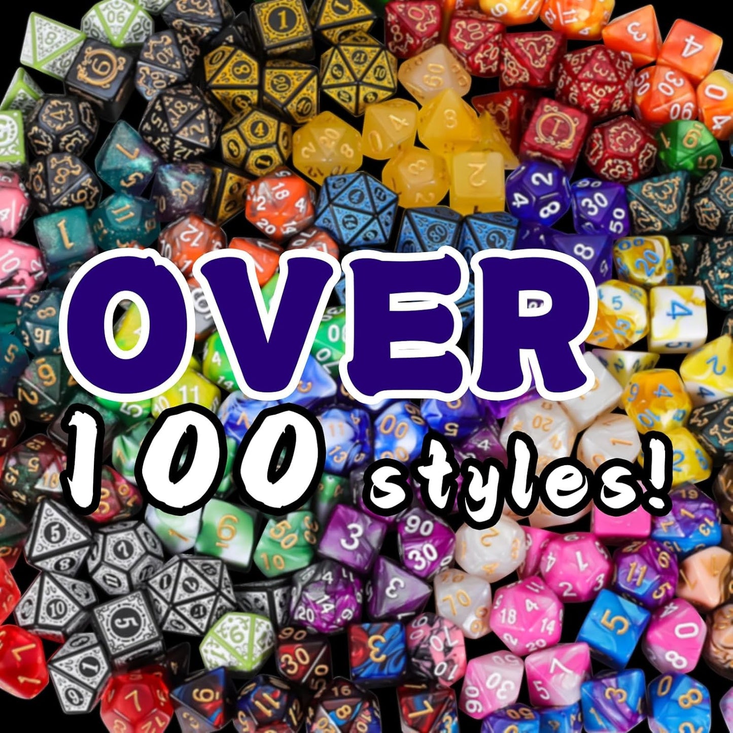 QMAY Mystery Dice Box - 7PCS DND Dice Set, Random Dice Patterns, 1Surprise Boxes, Polyhedral Dice with Dice Display Tube, D&D Gifts Box for Dungeons and Dragons, RPG, MTG,Role Playing Table Game