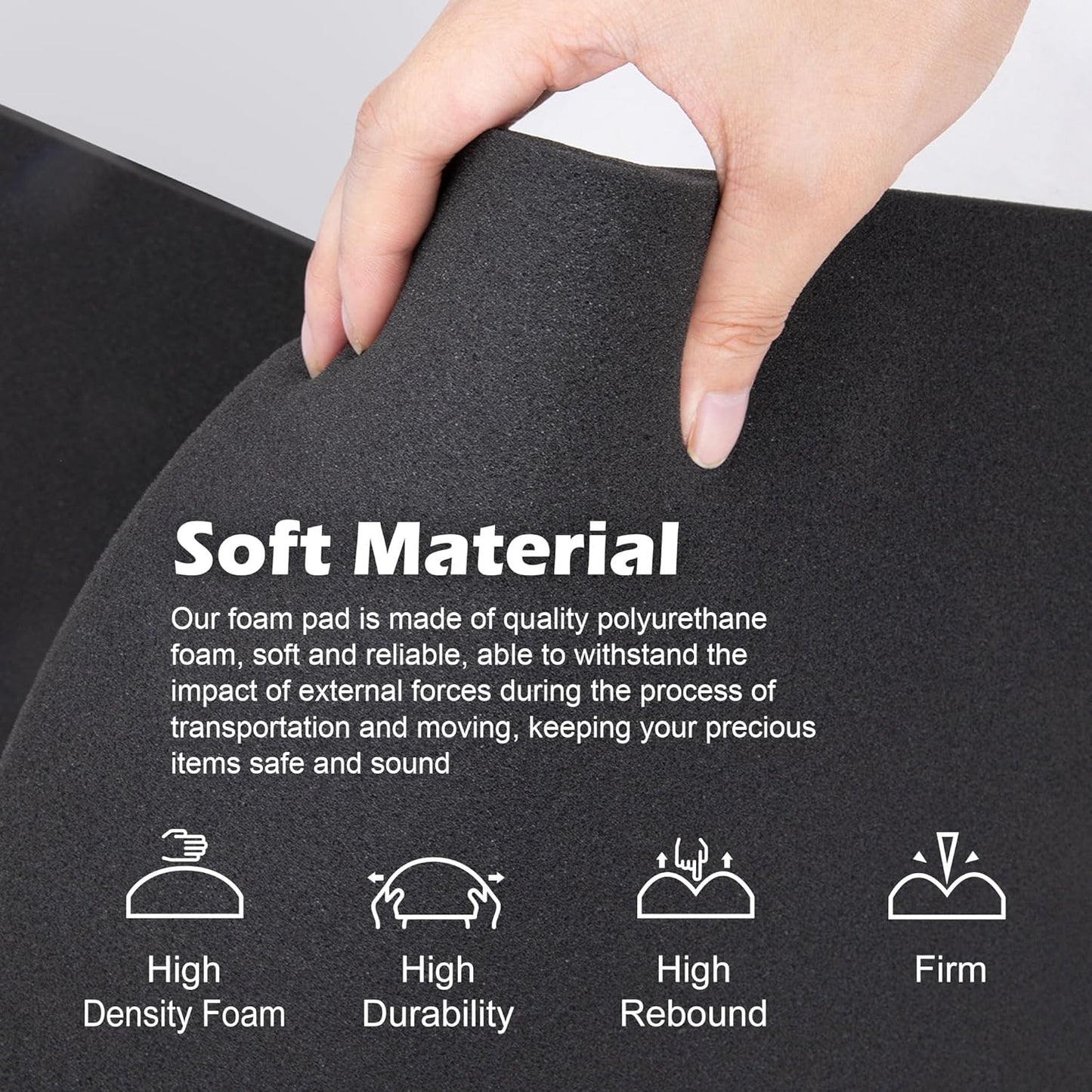 DECOHS 6 PCS Polyurethane Foam Sheet-16x12x1 Inch Cuttable Foam Inserts for Cases-Packing Foam Pads for Toolbox Camera Storage and Crafts