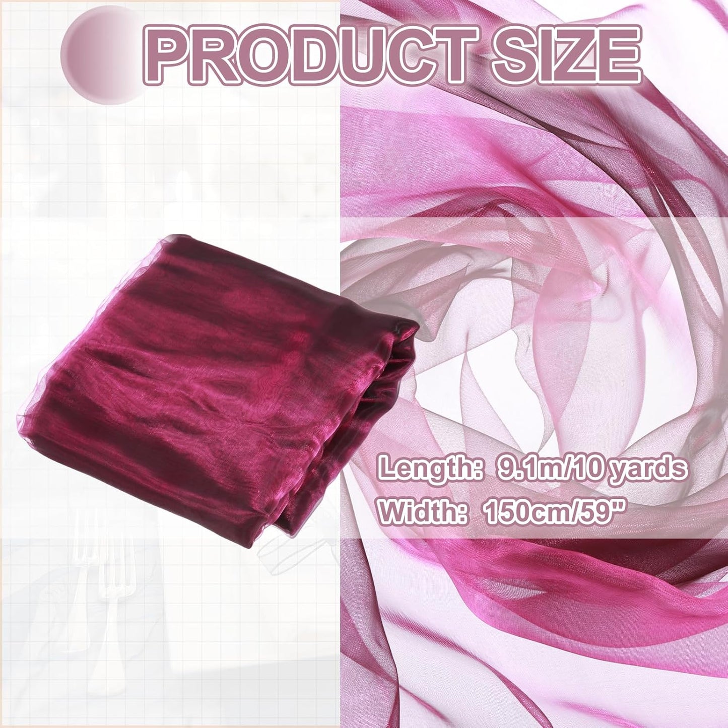 MECCANIXITY Iridescent Sheer Organza Fabric, 10 Yards x 59 Inches Solid Holographic Shiny Fabric Organza Cloth for Wedding, Curtains, Costume, Photo Background, Gradient Golden Black