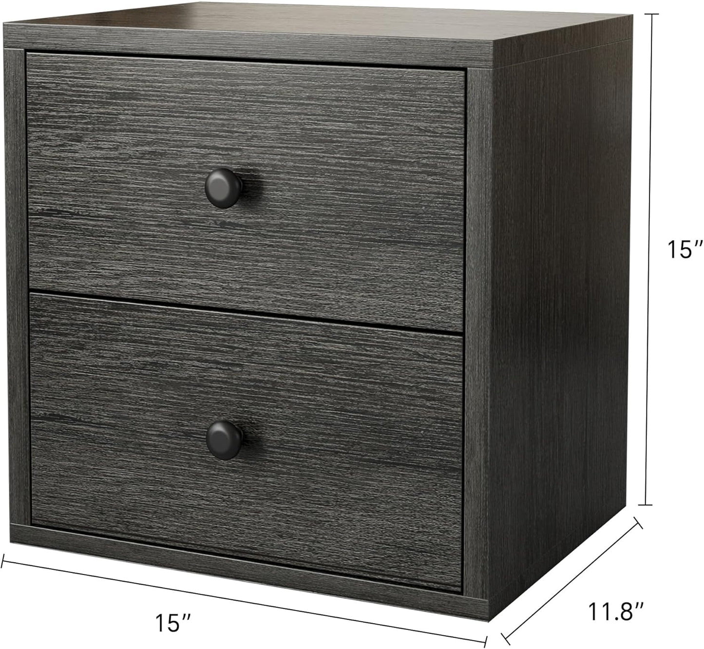 FUSUNBAO Magic DIY Cube Storage Organizer Stackable Cubes for Home Books Clothes Toy-Modular Cubby Storage System-Office Cubical-Bookcase Closet (French Oak,Drawer Cube)