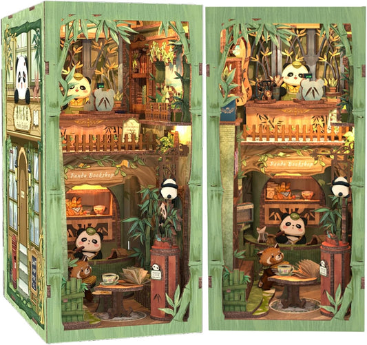 CUTEBEE Book Nook Kit - DIY Miniature House Dollhouse Kit for Adult and Teens, Booknook Bookshelf Decor Alley Model Build with LED Light, Gifts for Family and Friends